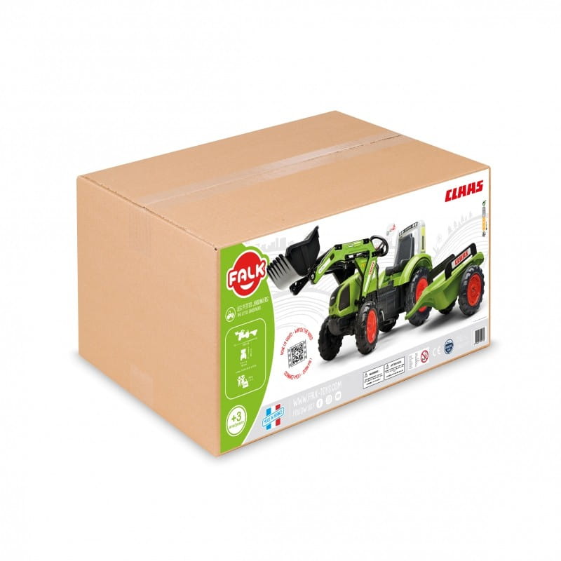 Claas Arion 430 Traktor na pedały z łyżką i przyczepką 1040AM Zielony FALK