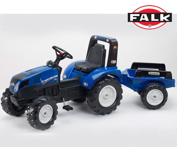 FALK Traktor na Pedały New Holland Duży z Przyczepką od 3 lat