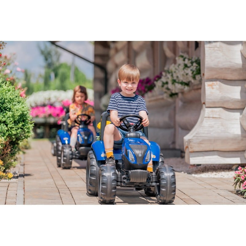 FALK Traktor na Pedały New Holland Duży z Przyczepką od 3 lat