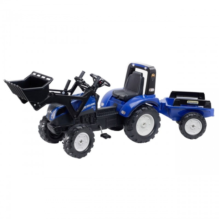 FALK Traktor New Holland na pedały z przyczepą i łyżką od 3 lat