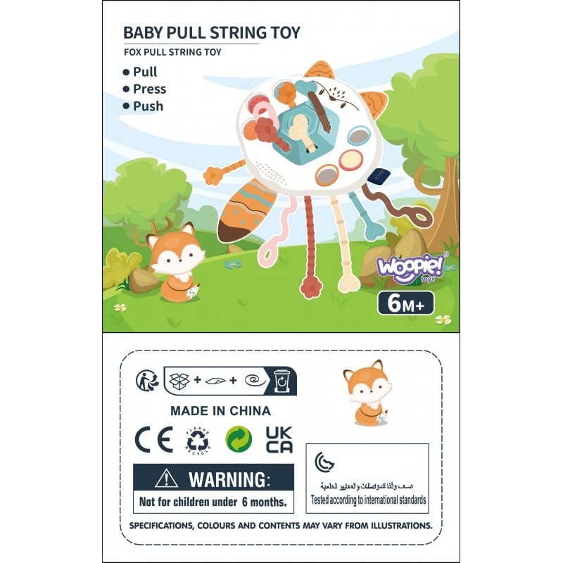 WOOPIE BABY Zabawka Sensoryczna Montessori Gryzak Grzechotka Wielofunkcyjny Lis