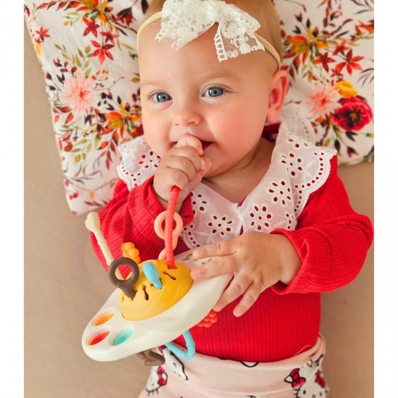WOOPIE BABY Zabawka Sensoryczna Montessori Gryzak Grzechotka Wielofunkcyjny UFO