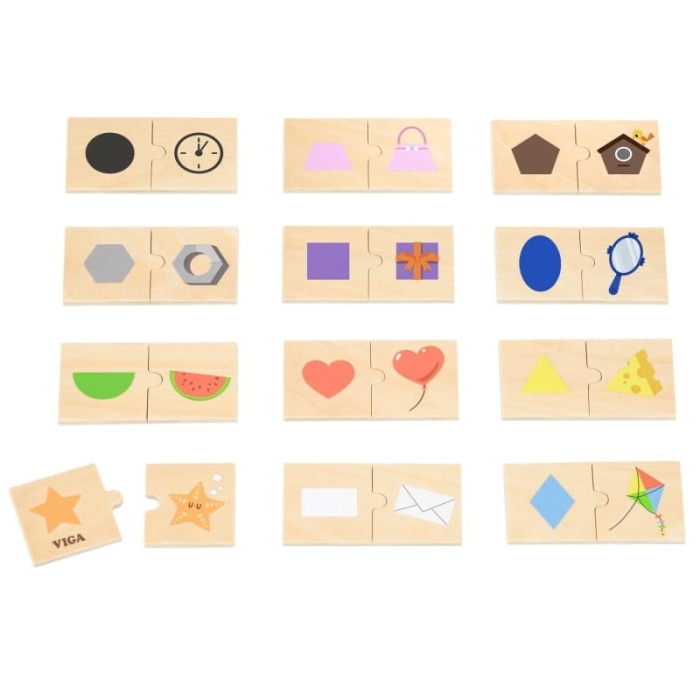 VIGA Zestaw Puzzle Łączenie Kształtów i Przedmiotów