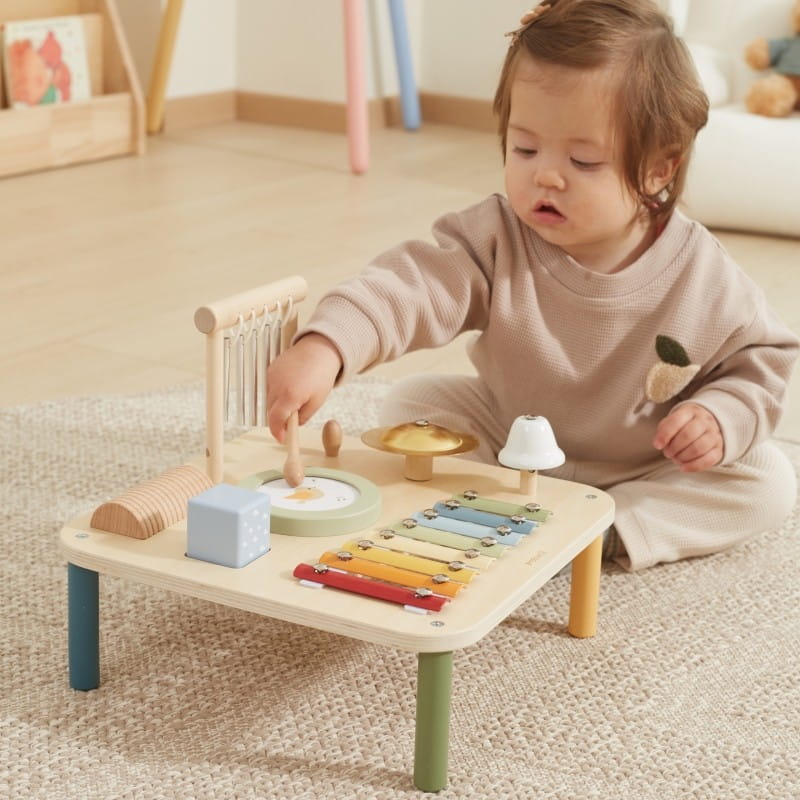 Viga Drewniany Stolik Edukacyjny Muzyczny Sensoryczny 7W1