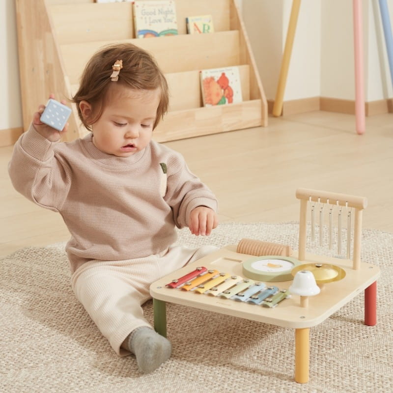 Viga Drewniany Stolik Edukacyjny Muzyczny Sensoryczny 7W1