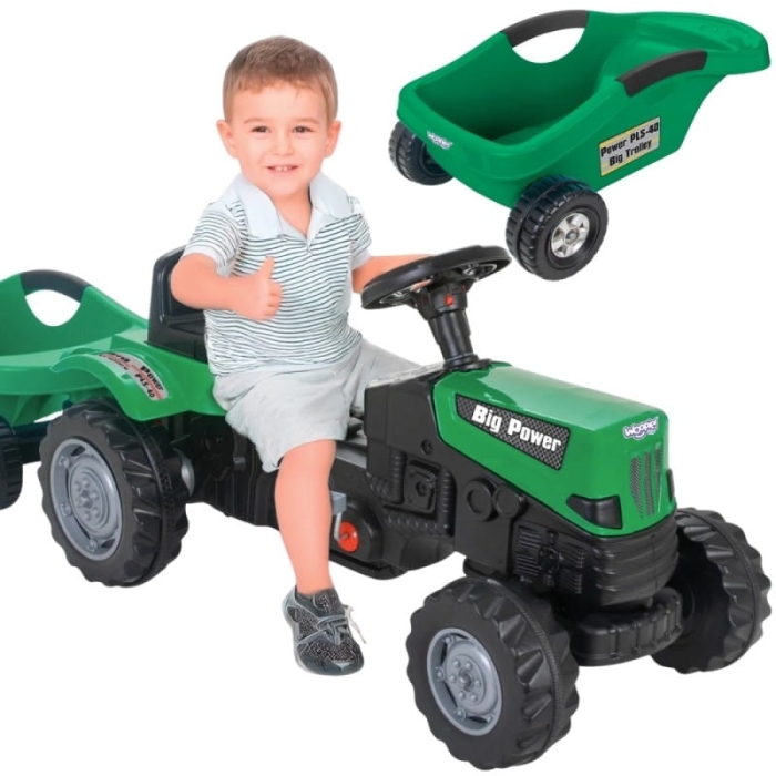 WOOPIE Traktor na Pedały Big PowerTrac z Przyczepą XXL