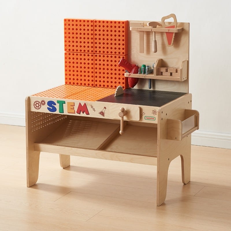 MASTERKIDZ Drewniany Warsztat XXL Montessori STEM z Narzędziami + Akcesoria