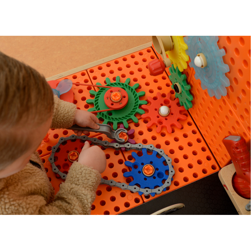 MASTERKIDZ Drewniany Warsztat XXL Montessori STEM z Narzędziami + Akcesoria