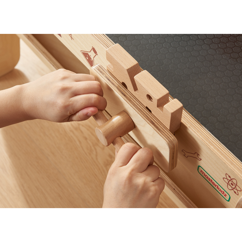 MASTERKIDZ Drewniany Warsztat XXL Montessori STEM z Narzędziami + Akcesoria