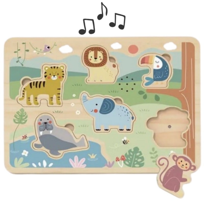 TOOKY TOY Drewniane Interaktywne Puzzle Zwierzątka