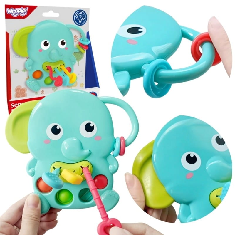 WOOPIE BABY Gryzak Sensoryczny Słonik Montessori 4w1