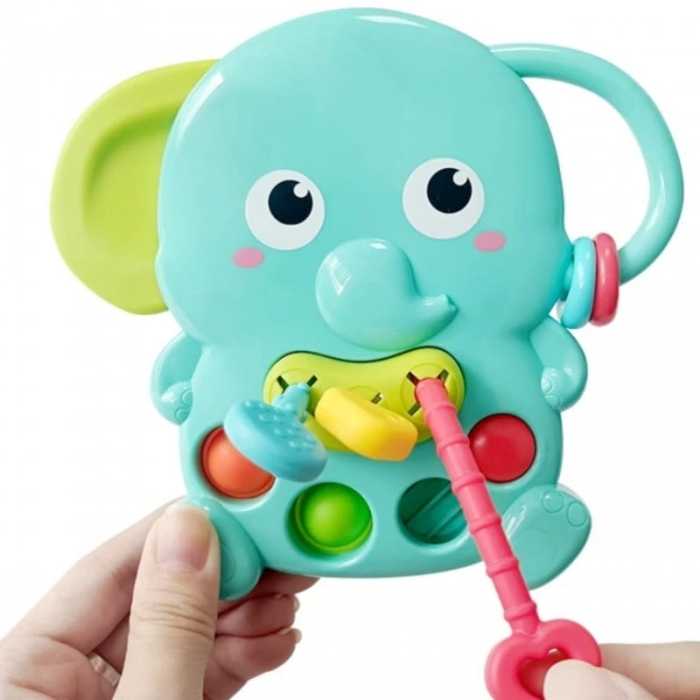 WOOPIE BABY Gryzak Sensoryczny Słonik Montessori 4w1