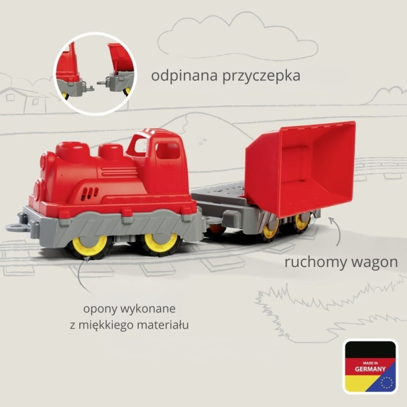 BIG Pociąg Towarowy Wagon z Wywrotką Zabawka do Pasku