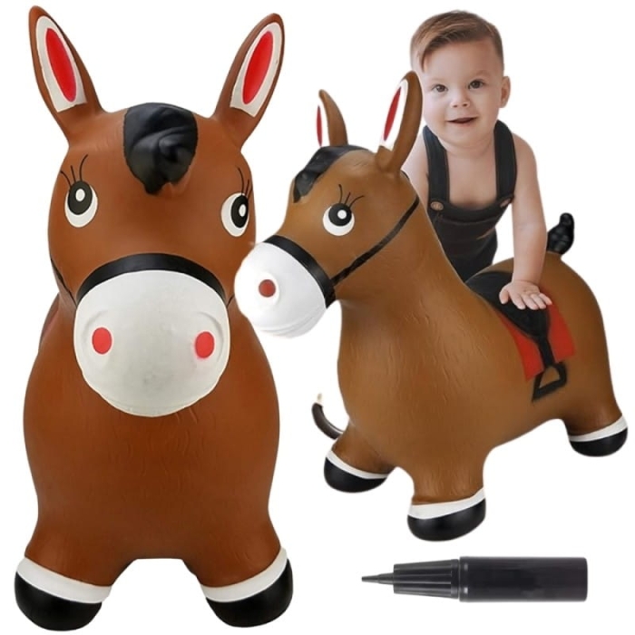 WOOPIE Skoczek Gumowy do Skakania Konik + Pompka