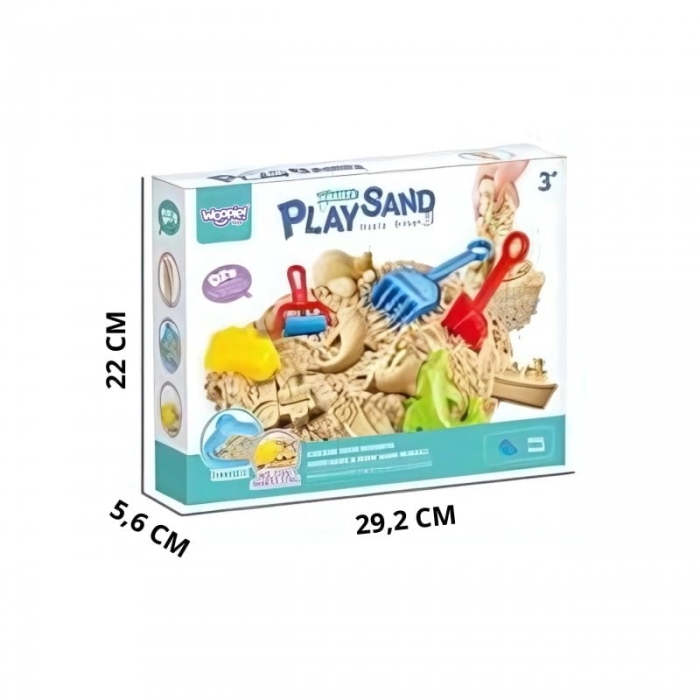 WOOPIE Piasek Kinetyczny 0,5 kg Zestaw Stolik z Foremkami