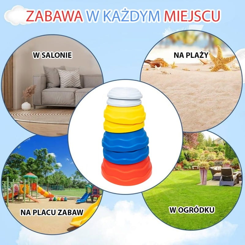 WOOPIE Kamienie Balansujące Sensoryczne Trening Równowagi 5 szt
