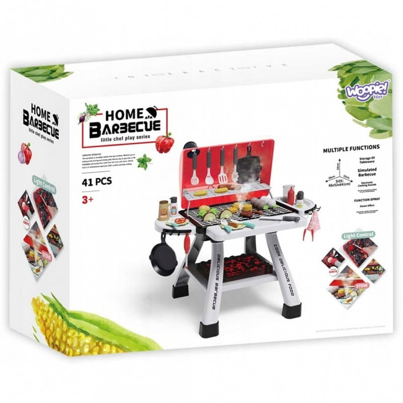 WOOPIE Grill Barbecue Kuchnia Ogrodowa Interaktywna Para LED Zestaw XL 41 el.