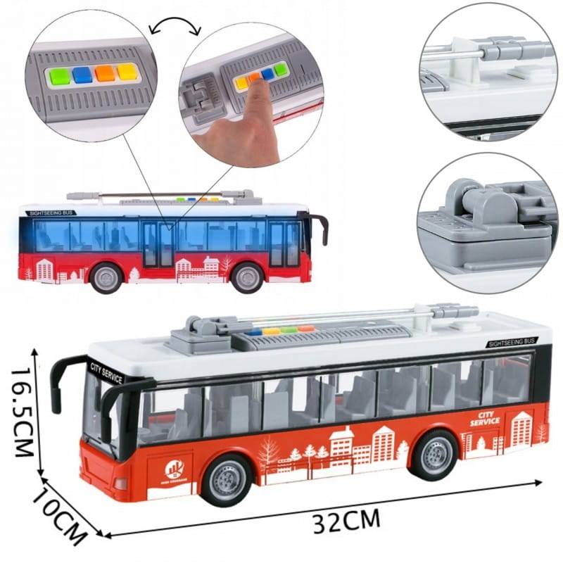WOOPIE Autobus Trolejbus Interaktywy Elektryczny 1:16