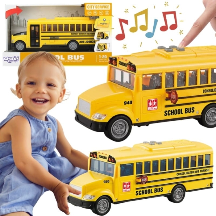 WOOPIE Autobus Szkolny Interaktywny Elektryczny 1:20