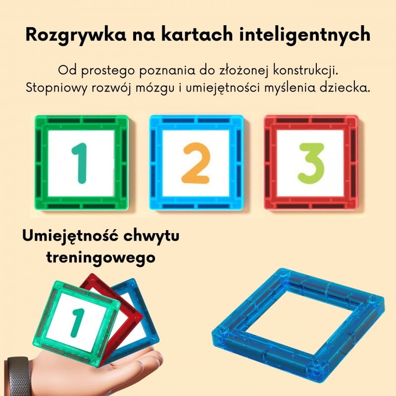 WOOPIE Przestrzenne Klocki Magnetyczne Nauka Liczb 70 Elementów