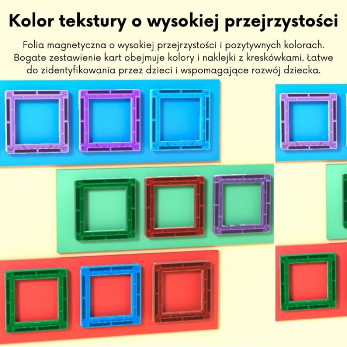 WOOPIE Przestrzenne Klocki Magnetyczne Nauka Liter 70 Elementów