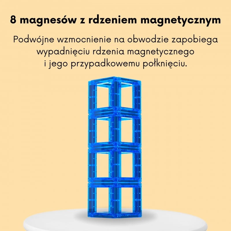 WOOPIE Przestrzenne Klocki Magnetyczne Nauka Liter 70 Elementów