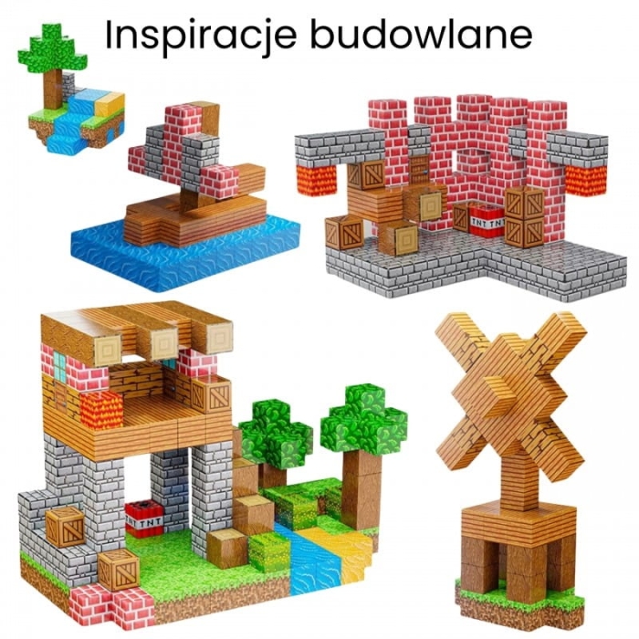 WOOPIE Klocki Magnetyczne Konstrukcyjne Sześciany 3D Zestaw Edukacyjny 63 el.