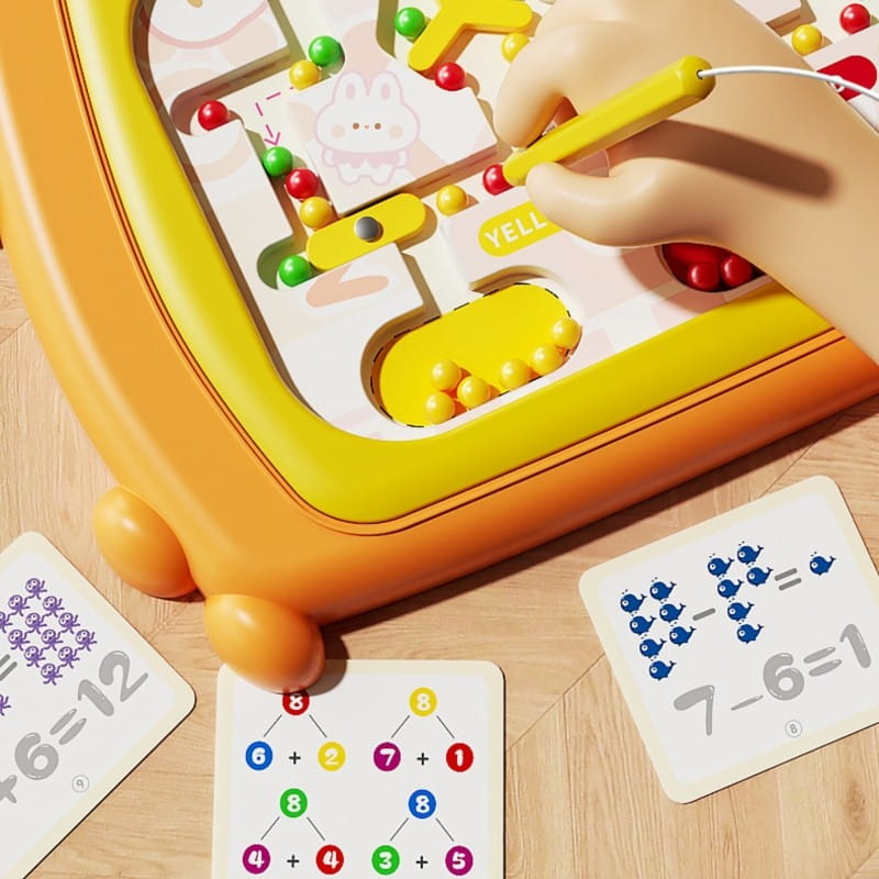 WOOPIE Tablica Magnetyczna Montessori Labirynt Krab Pomarańczowa