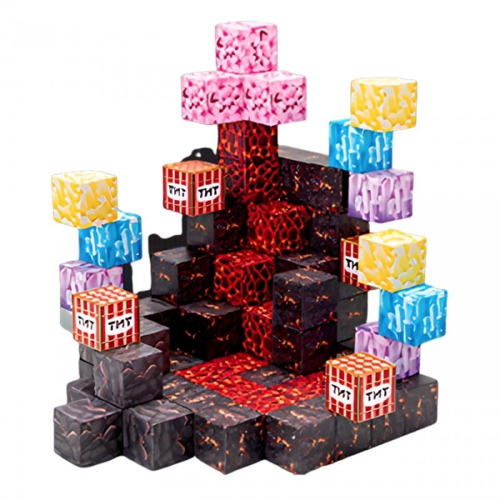 WOOPIE Klocki Magnetyczne Bloczki Sześciany Piksele Mine Craft 74el.