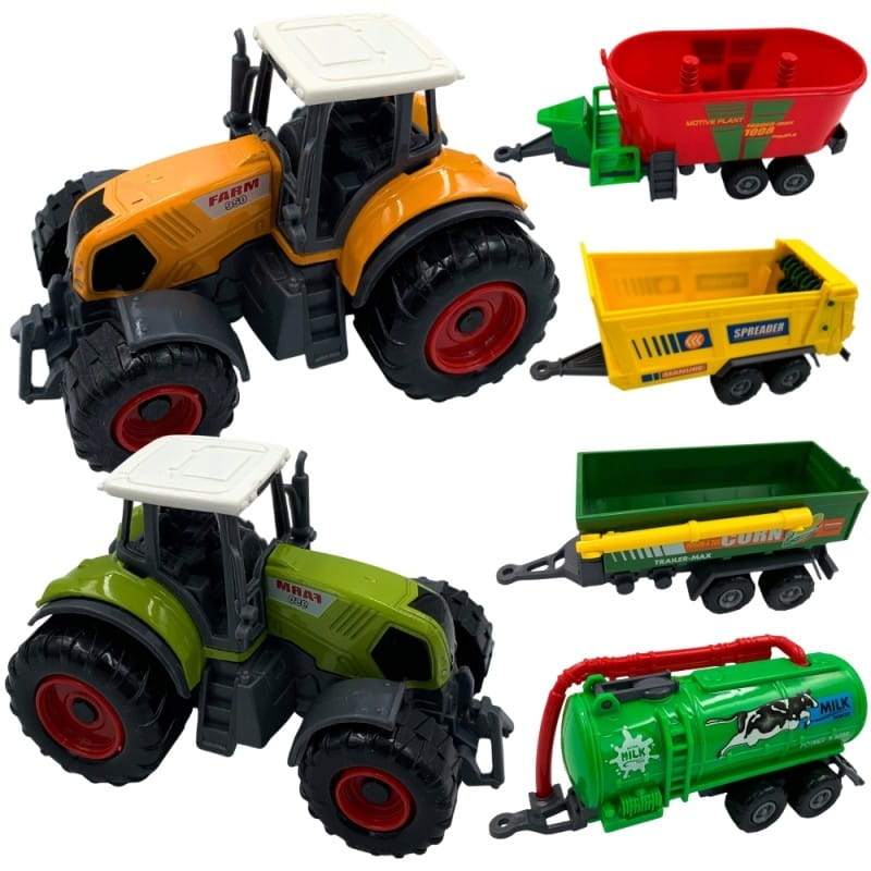 WOOPIE Zestaw Mini Farmera Traktory z Przyczepami