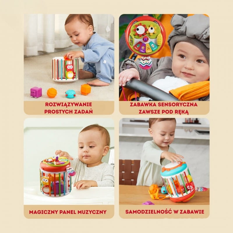WOOPIE BABY Walec Kostka Sensoryczna Interaktywny Bębenek