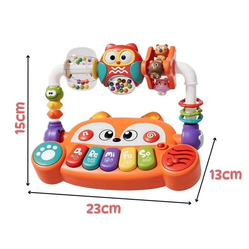 WOOPIE BABY Interaktywne Pianino Edukacyjne Sensoryczne Lisek LED Grzechotki