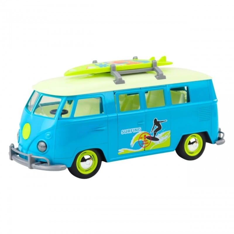 WOOPIE Samochód Bus Surfing Klasyczny Niebieski Ze Światłem I Dźwiękiem Model