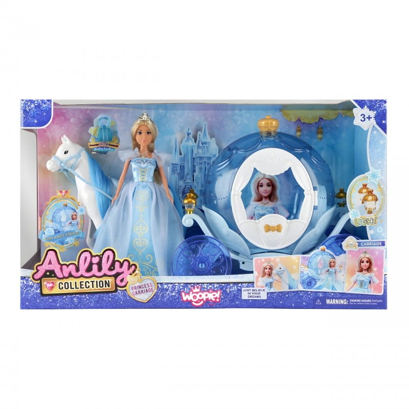 WOOPIE ROYAL Lalka Lodowa Księżniczka Lily i Magiczny Powóz Karoca Akcesoria
