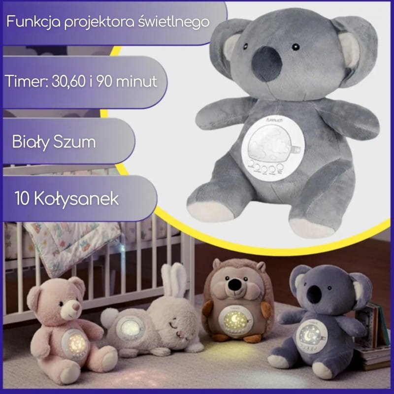 WOOPIE BABY Przytulanka Miś Polarny z Projektorem Uspokajacz 15 Melodii