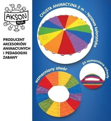 Profesjonalna Chusta Animacyjna AKSON 3,5 m 36 uchwytów