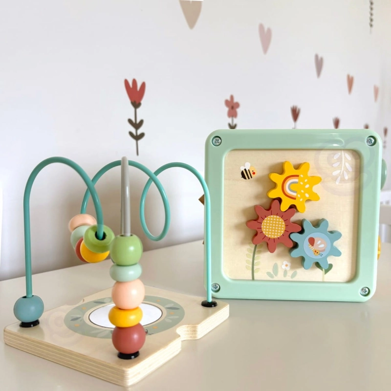 WOOPIE GREEN Drewniana Kostka Aktywności Multifunkcyjna Edukacyjna Sorter