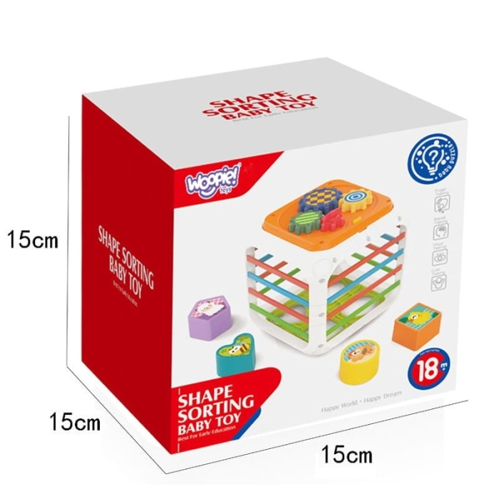 WOOPIE Kostka Edukacyjna Sorter 4w1 Kształty 18m+