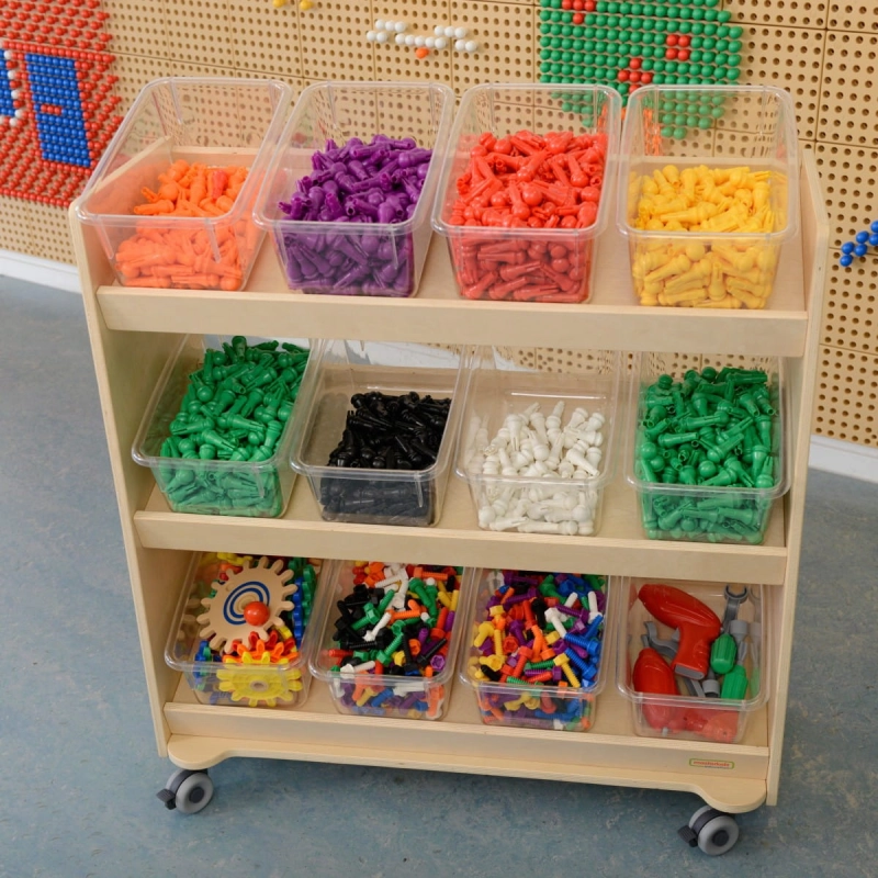 MASTERKIDZ Regał na Kółka - 3 Półki Na Akcesoria Do Tablicy STEM 800H x 800L