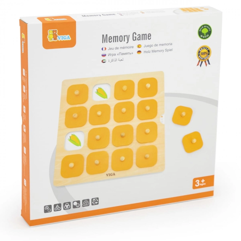 Viga Memory Gra Pamięciowa Zgadnij Obrazki 10 Kart Montessori
