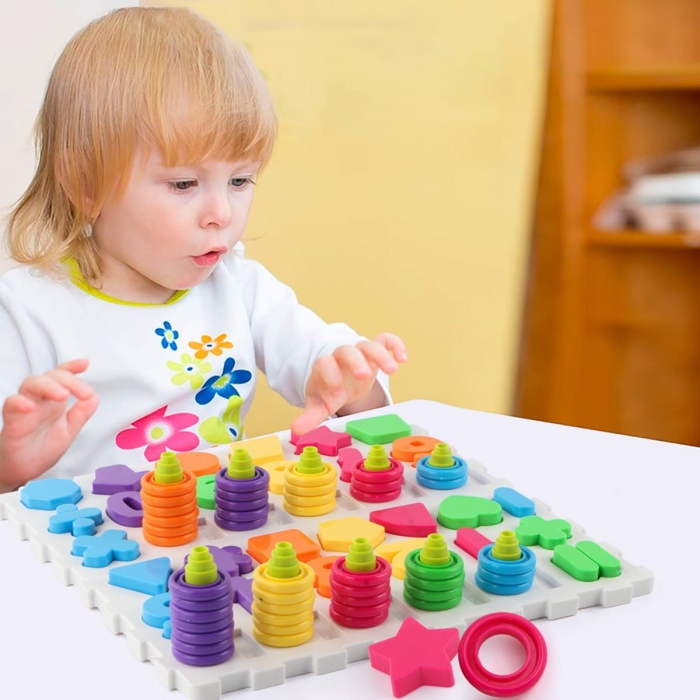 WOOPIE Układanka Montessori Sorter Trening Mózgu Literki Cyferki 139 el