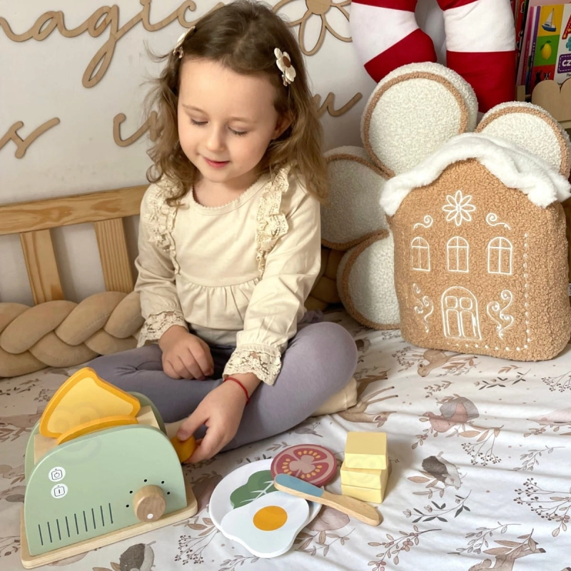 WOOPIE GREEN Drewniany Toster Zestaw Śniadaniowy z Akcesoriami 14 el. FSC