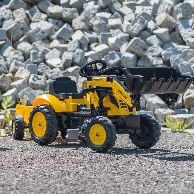FALK Traktor na Pedały Koparka Komatsu z Przyczepą i Łyżką