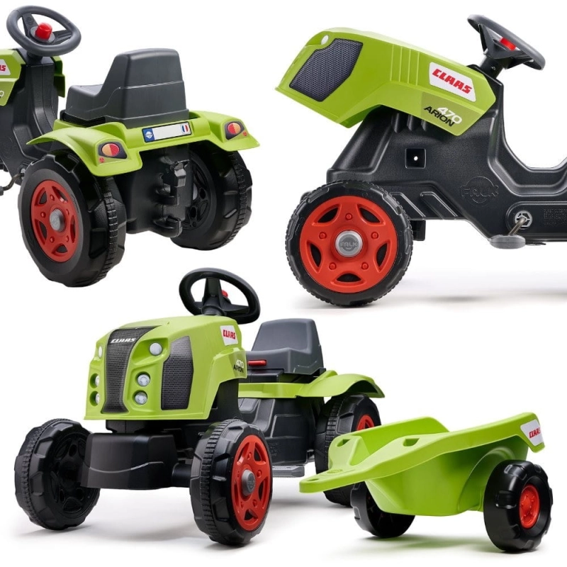 FALK Traktor na Pedały Claas Arion 470 z Przyczepą i Otwieraną Maską 2-6 lat