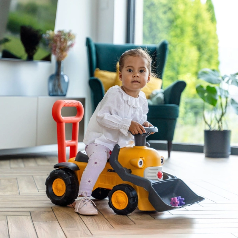 FALK Jeździk Traktor Koparka Komatsu z Łyżką i Klaksonem
