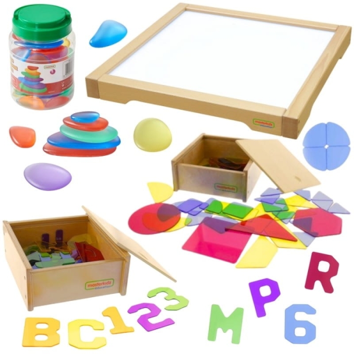 MASTERKIDZ Panel Skrzynia LED Sensoryczna + Zestaw Akcesoriów