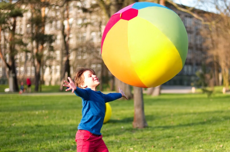 Piłka Balonowa XXL Biało- czerwona