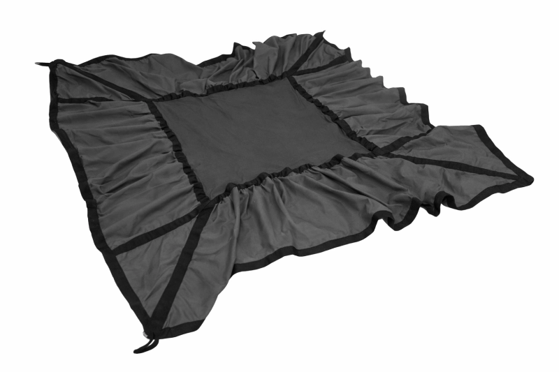 Trampolina elastyczna do terapii SI – bezpieczna minitrampolina bezsprężynowa dla dzieci w kolorze szarym.