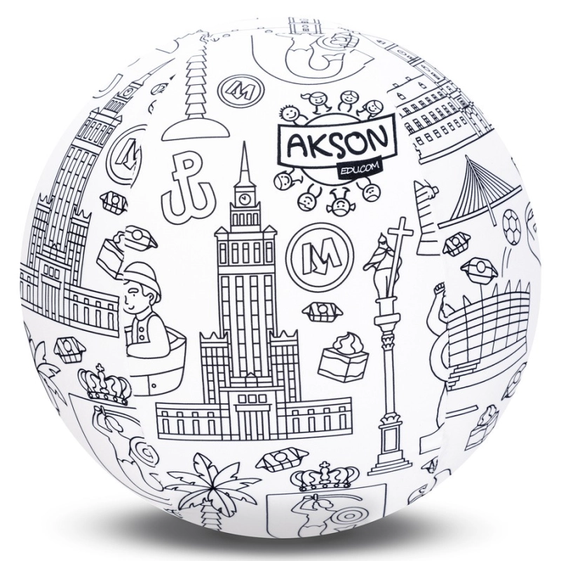 Piłka Balonowa do kolorowania seria miasta WARSZAWA 30 cm