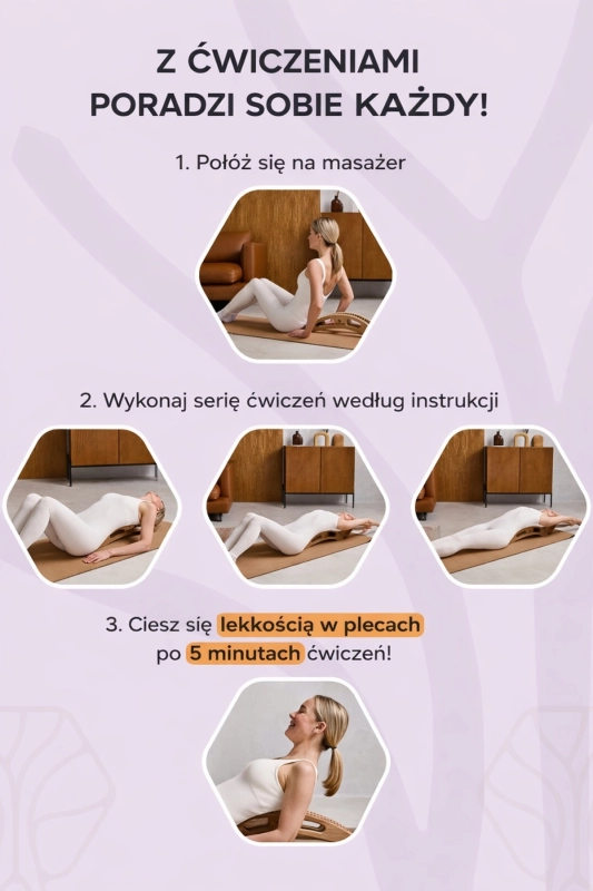 Instrukcja ćwiczeń z wykorzystaniem drewnianego masażera do rozciągania pleców